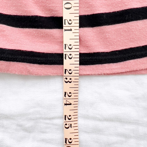 Feminine Black and Pink Striped Loft Bow Top Size Small Coquette Girly - Picture 8 of 11